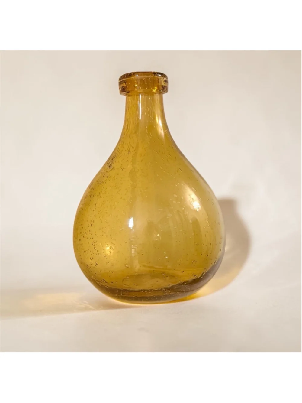 Amber Bubble Glass Vase Bottle | Hand Blown Look Apothecary Style | Vintage Styl